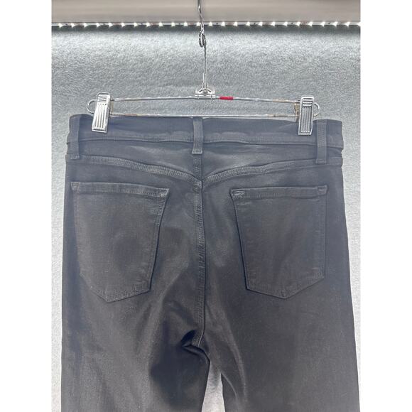 J Brand Women's sz 28 Coated Black Mid-Rise Skinny Jean RN117965 Y2K Embroidered - Picture 6 of 12